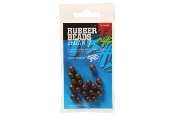 Giants fishing Gumové kuličky Rubber Beads Transparent Brown 5mm,20ks