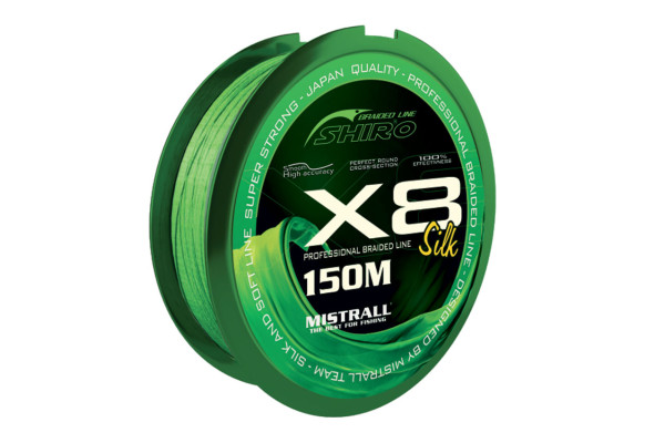 Mistrall pletená šňůra Shiro Silk X8 0,08mm 150m zelená