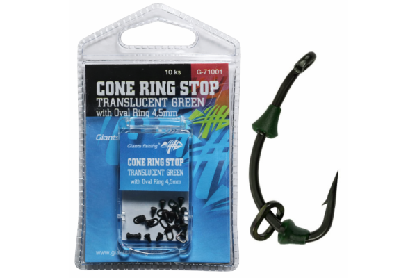 Giants fishing Slídová zarážka s kroužkem Cone Ring Stop Translucent Green with Oval Ring 4,5mm
