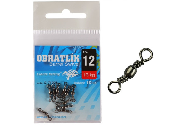 Giants fishing Obratlík Barrel Swivel no.12 / 14kg / 10ks