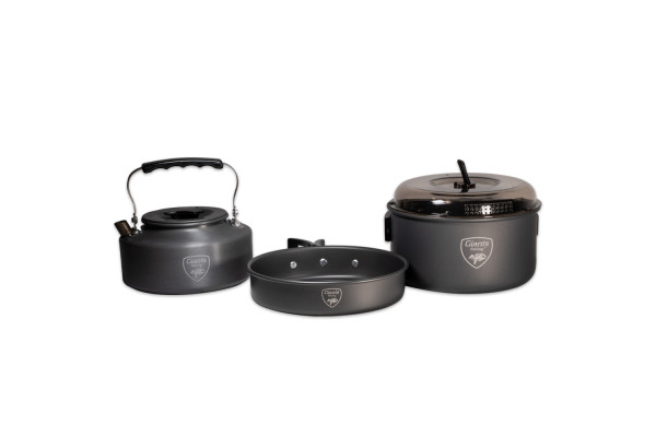 Giants fishing Sada nádobí s konvičkou 3 Piece Pan & Kettle Set