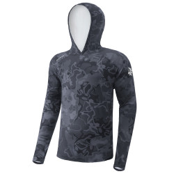 Giants fishing Funkční tričko s dlouhým rukávem UV50+Hoodie Camo Grey