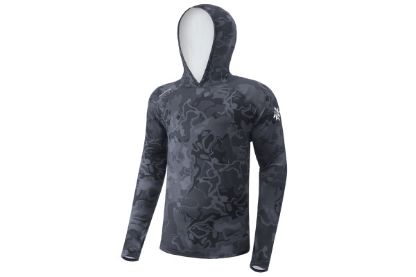 Giants fishing Funkční tričko s dlouhým rukávem UV50+Hoodie Camo Grey