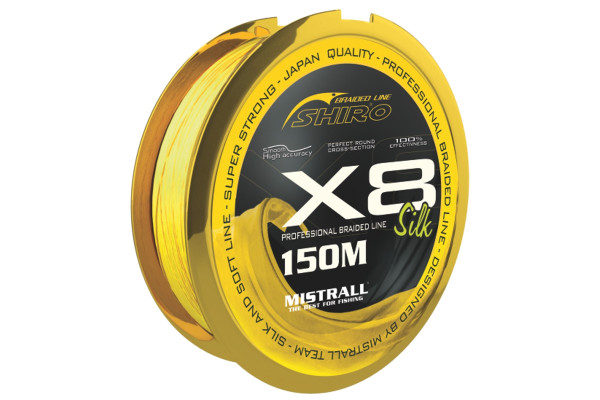 Mistrall šňůra Shiro Silk Braided Line X8 0,15mm 150m žlutá