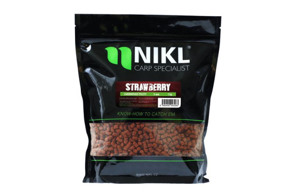 Nikl Pelety Strawberry 18mm s dírkou, 1kg