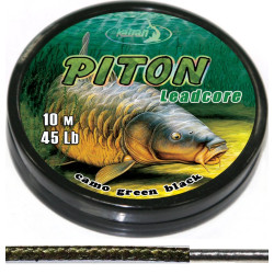 Katran Šňůra s olověným jádrem Lead core PITON camo green black 45lb 10m