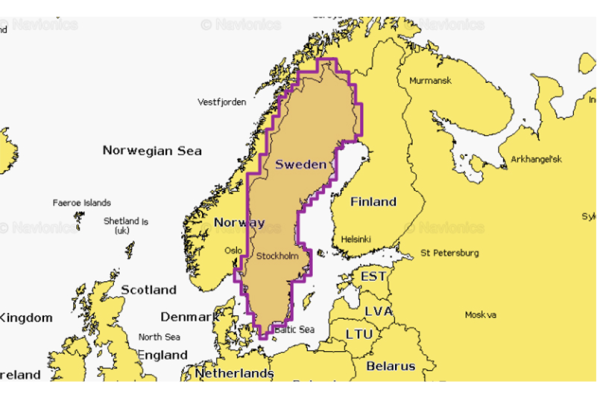 Navionics+ Švédsko jezera a řeky Navionics+ Švédsko jezera a řeky