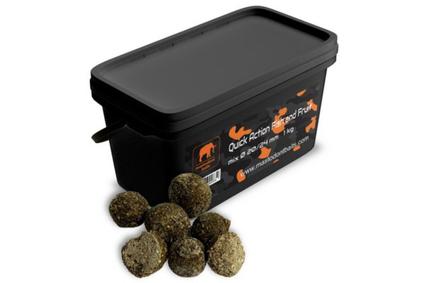 Mastodont Baits boilies quick action Fish and Fruit mix 1 kg 20/24 mm