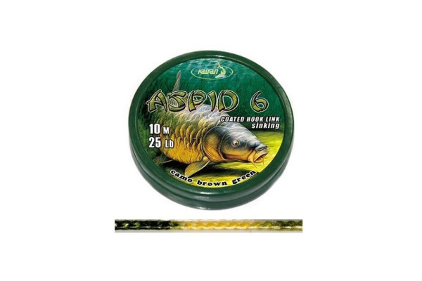 Katran Ztužená návazcová šňůrka Coated braided hook links ASPID 6 25lb 10m