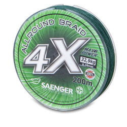 Saenger šňůra 4 X Allround Braid 200 m 0,38 mm zelená