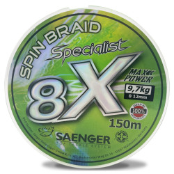 Saenger šňůra 8 X Specialist Spin Braid 150 m 0,14 mm zelená