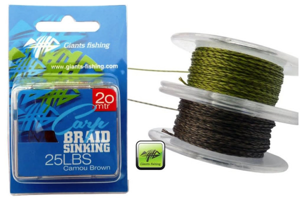 Giants fishing Návazcová šňůrka Carp Braid Sinking 25lbs/20m Camou Green