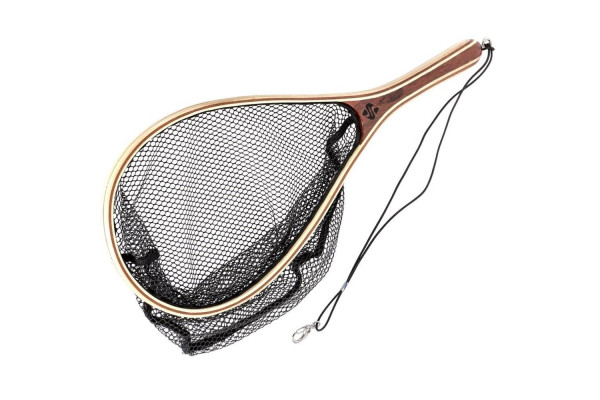 Snowbee Dřevěný raketový podběrák Wooden Landing Net - Large