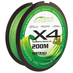 Mistrall šňůra Shiro braided line X4 0,25mm 200m zelená