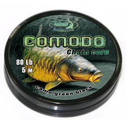 Katran Šňůra s řetízkovým jádrem COMODO camo green black 80lb 5m