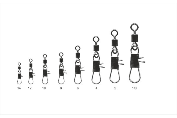 Mistrall karabinka s obratlíkem Rolling Swivel, vel. 10, 10 kg, 10ks/bal