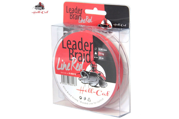 Hell-Cat Splétaná návazcová šňůra Leader Braid Line Red 20m