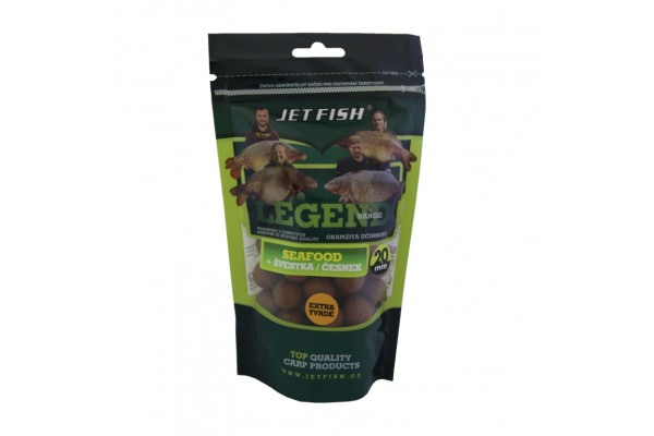 Legend Range - Extra tvrdé boilie 250g - 20mm : SEAFOOD - ŠVESTKA/ČESNEK