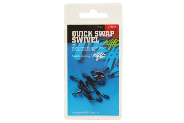 Giants fishing Rychlovýměnný obratlík Quick Swap Swivel, UK.4 (vel.8 EU )/10ks