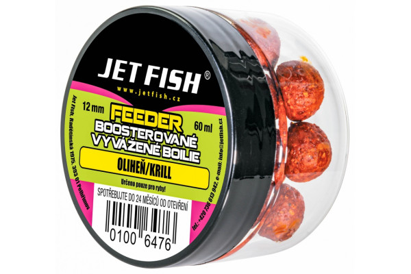 Feeder Boosterované vyvážené boilie 60ml-12mm : OLIHEŇ / KRILL