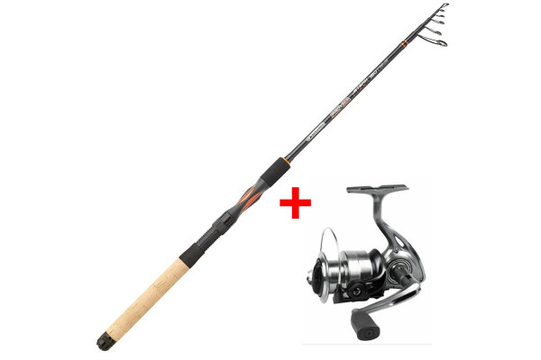 Garbolino prut Proxima JetSpin Tele M 2,10m, 10-30g + naviják Strike 301 FD