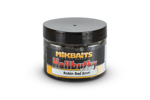 Halibutky v dipu 150ml - Robin Red 8mm