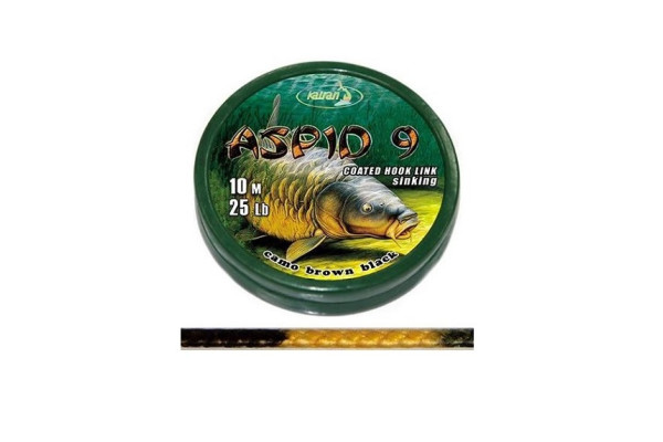 Katran Ztužená návazcová šňůrka Coated braided hook links ASPID 9 25lb 10m