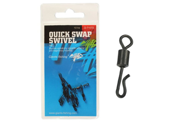 Giants fishing Rychlovýměnný obratlík Quick Swap Swivel, UK.7 (vel.12 EU )/10ks