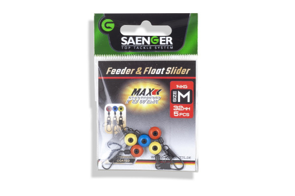 Saenger karabinka s korálkem Feeder & Float Slider S, 5 ks/bal