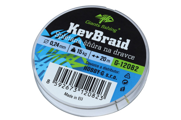 Giants fishing Splétaná šnůra na dravce KevBraid 20m, 0,24mm, 15kg