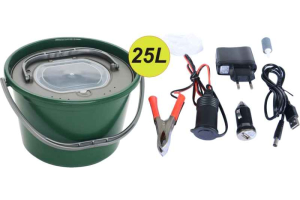 Vzduchovací motorek AA/USB/230V + Řízkovnice 25L