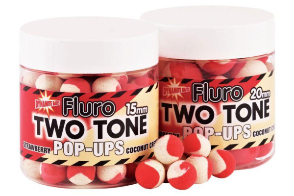 Dynamite Baits Pop-Ups Fluro Two Tone Strawberry&Coconut Cream 15 mm