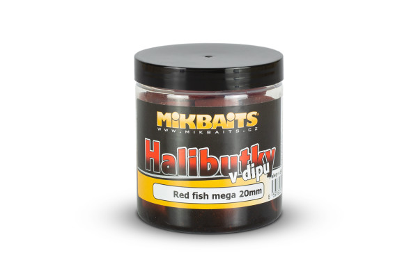 Halibutky v dipu 250ml - Red fish Halibut 20mm
