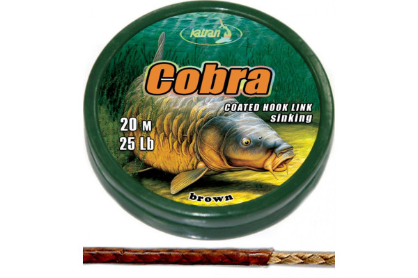 Katran Ztužená návazcová šňůrka Coated braided hook links COBRA 25lb 20m