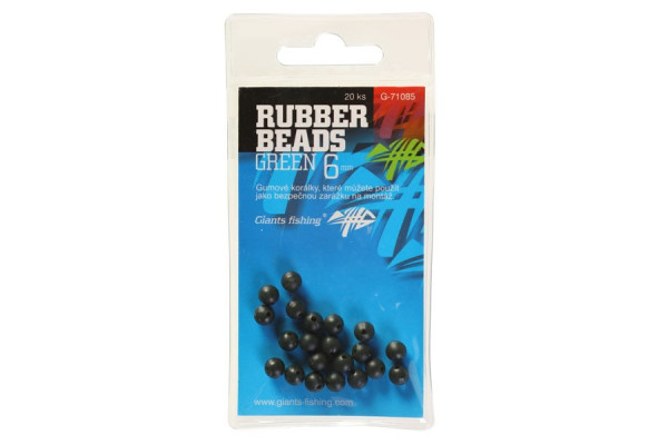 Giants fishing Gumové kuličky Rubber Beads Transparent Green 6mm,20ks