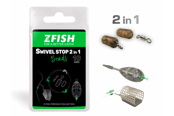 ZFISH Konektor Sviwel Stop Beads 2in1