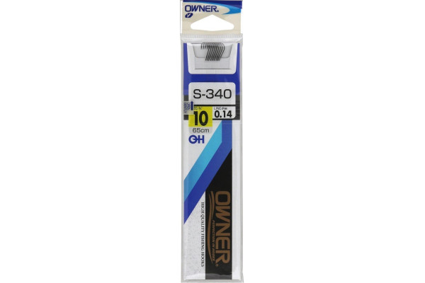 návazce Owner S-340,háček č.14,vlasec 0.10mm (9ks)