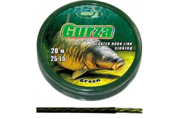 Katran Ztužená návazcová šňůrka Coated braided hook links GURZA 15lb 20m