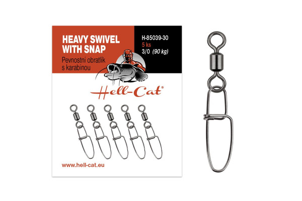 Hell-Cat Pevnostní obratlík s karabinou Heavy Swivel with Snap 5ks