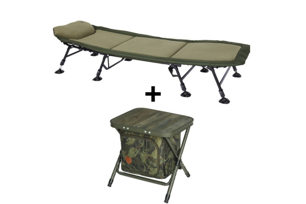 Giants fishing Lehátko Deluxe FX 8Leg + Skládací stolek s taškou ZDARMA!