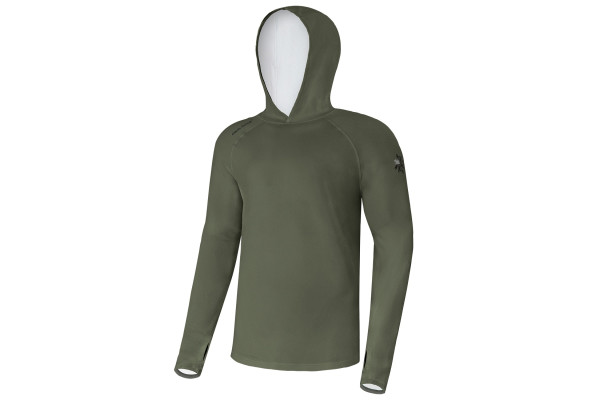 Giants fishing Funkční tričko s dlouhým rukávem UV50+Hoodie Dark Green