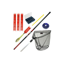 SET BIČ 4m podběrák + háčky + návazce s plovákem + příslušenství