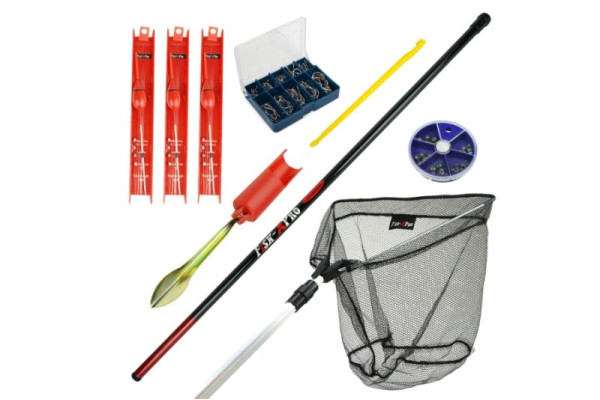SET BIČ 4m podběrák + háčky + návazce s plovákem + příslušenství