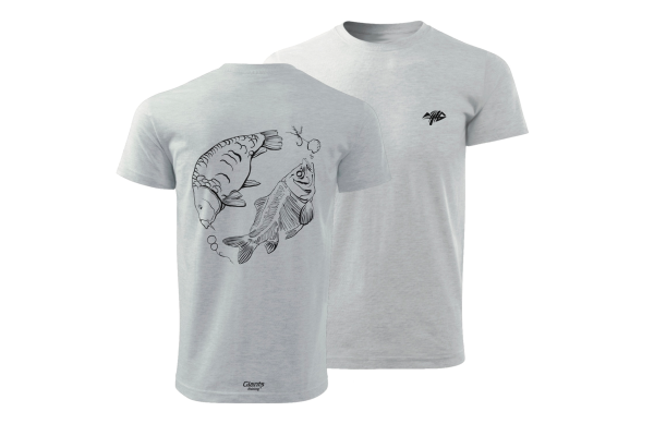 Giants fishing Tričko pánské šedé Kapr s kostrou Giants fishing Tričko pánské šedé Kapr s kostrou