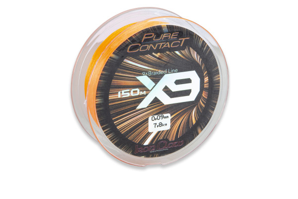 Iron Claw šňůra Pure Contact X9 0,09mm 150m oranžová