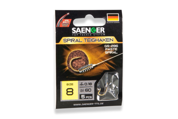 Saenger Návazec pro lov s těstem (háček se spirálou) Teighaken GS-286 vel. 4, 5 ks/bal