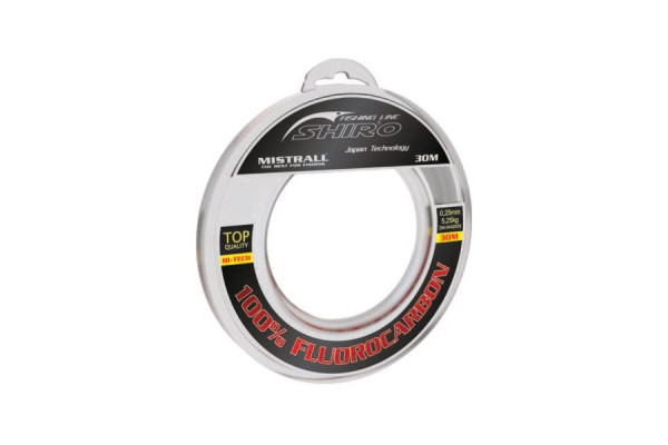 Mistrall vlasec Shiro 100% fluorocarbon 30 m, průměr 0,40 mm