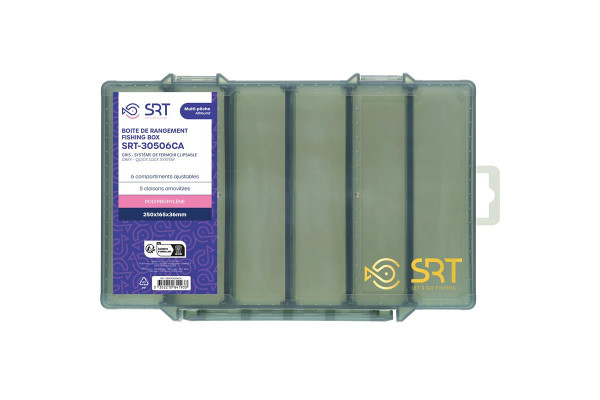 Sert krabička 6 Adjustable Compartments Grey (250x165x36 mm)