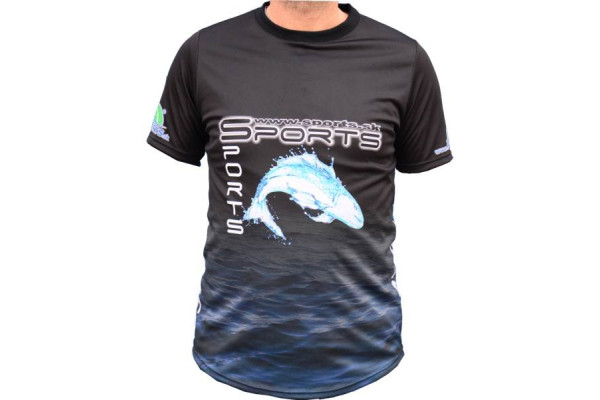 Dres SPORTS s logem ryby - černé