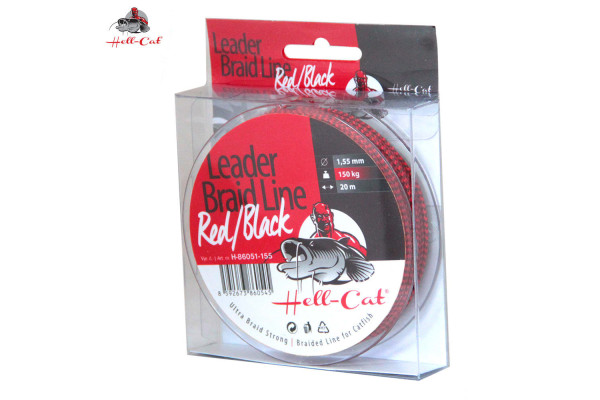 Splétaná šňůra Hell-Cat - Leader Braid Line Red/Black 20m